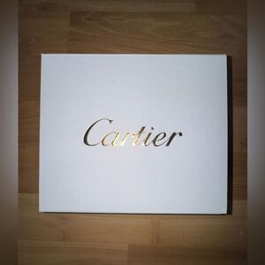 Cartier White Box with Gold Script Logo